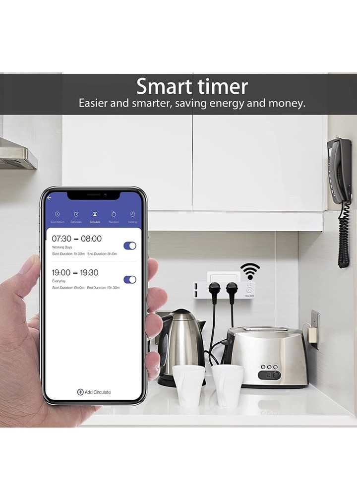 Smart Plug Outlet Extender WiFi Plug Compatible with Alexa and Google Home