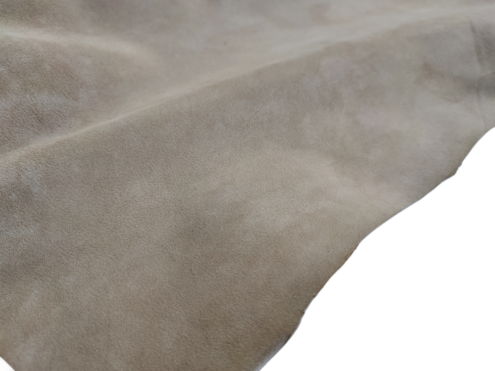 soft khaki suede goatskin leather lining hide
