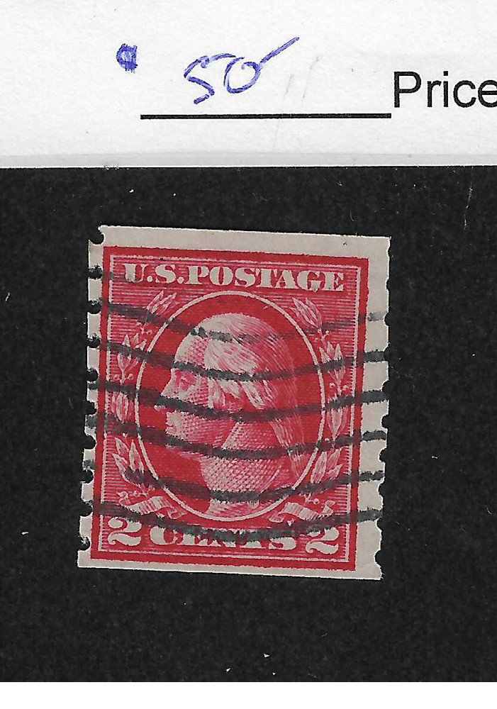 US # 413, 2 cent carmine, 1912, coil VF