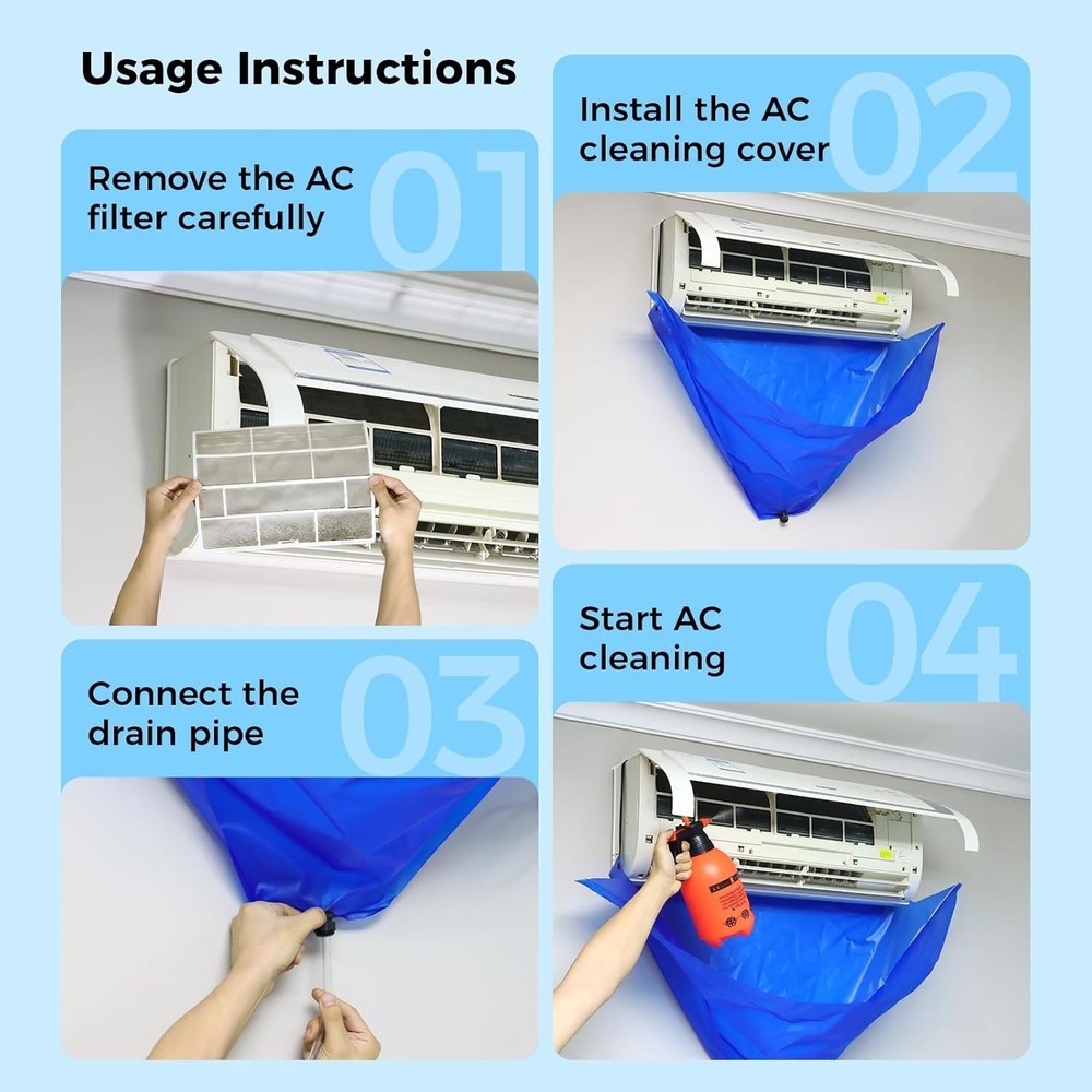 Mini Split Air Conditioner Cleaning Kit with 2L High Pressure Sprayer