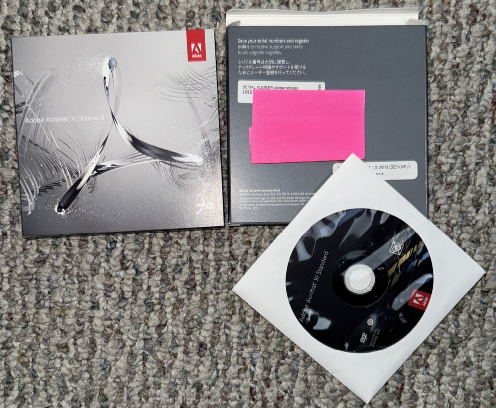 Adobe Acrobat XI 11 Standard Full Retail Windows Licensed for 2PCs DVD & Serial