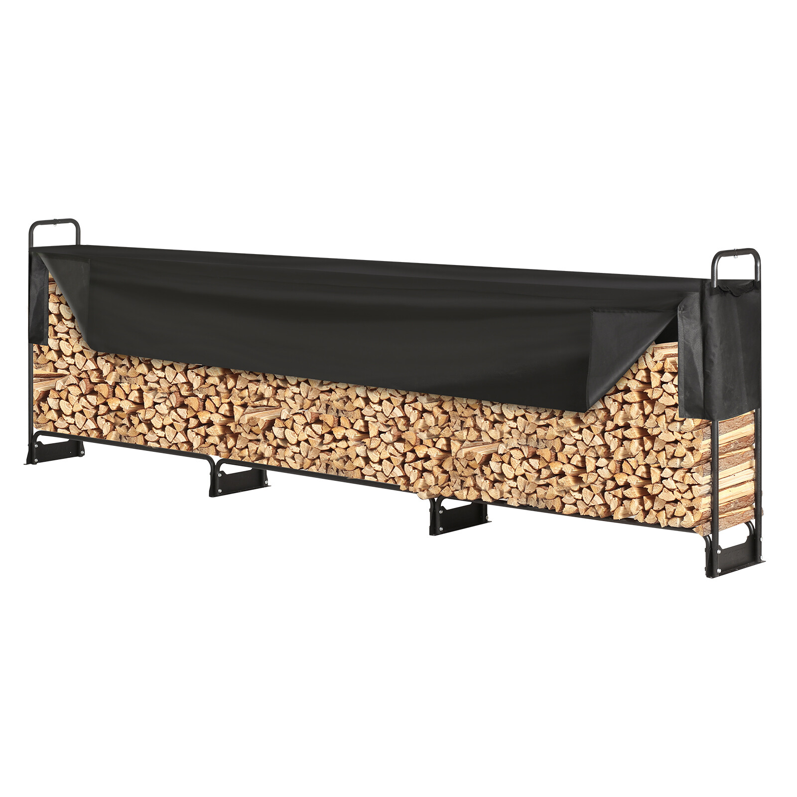 VEVOR 12.7 FT Outdoor Firewood Rack with Cover Firewood Holder 152"x14.2"x46.1"