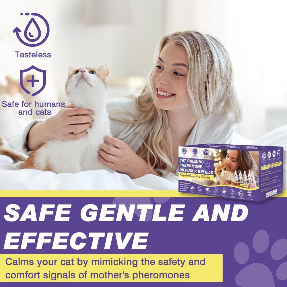 Cat Calming Diffuser Refills, 8 Pack Pheromones for Cats Refill Long-Lasting ...