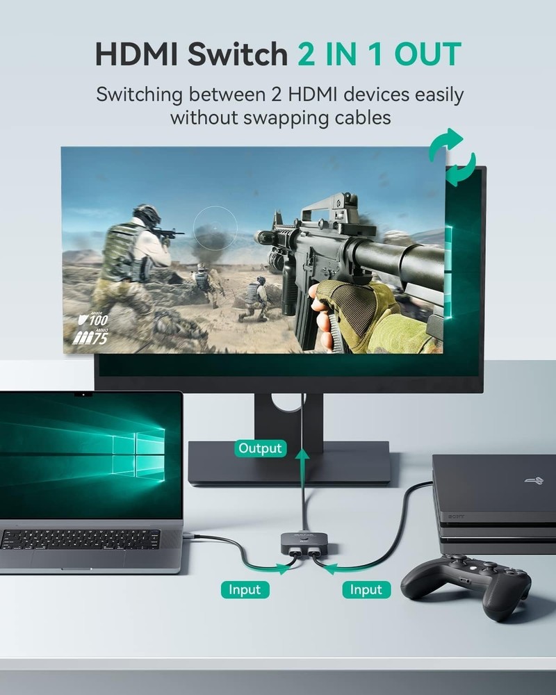 8K HDMI Splitter Switcher – Supports Multiple Devices with Easy Setup