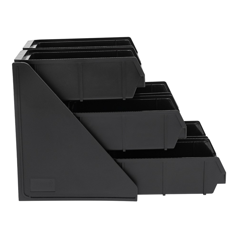 6-Compartment Condiment Organizer Bin - 3-Tier Storage for Coffee & More