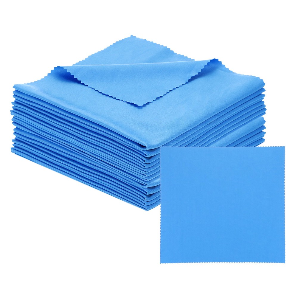Eyeglass Microfiber Cleaning Cloth 12"x12", 12 Pack, Blue
