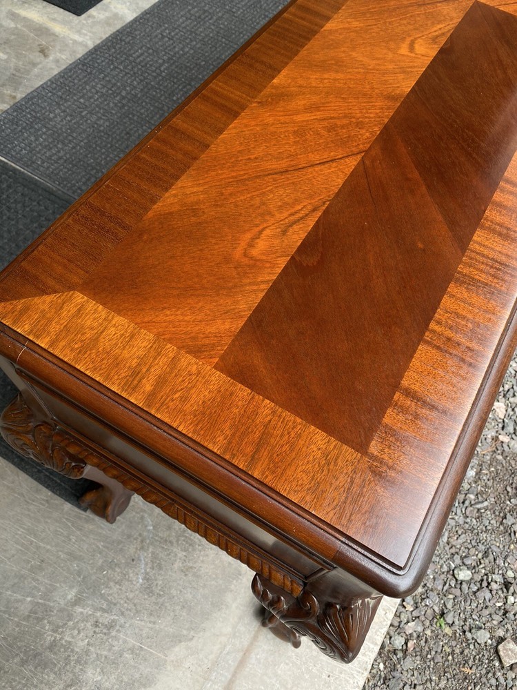 LINK TAYLOR BANDED HEIRLOOM SOLID MAHOGANY CONSOLE TABLE SIDEBOARD