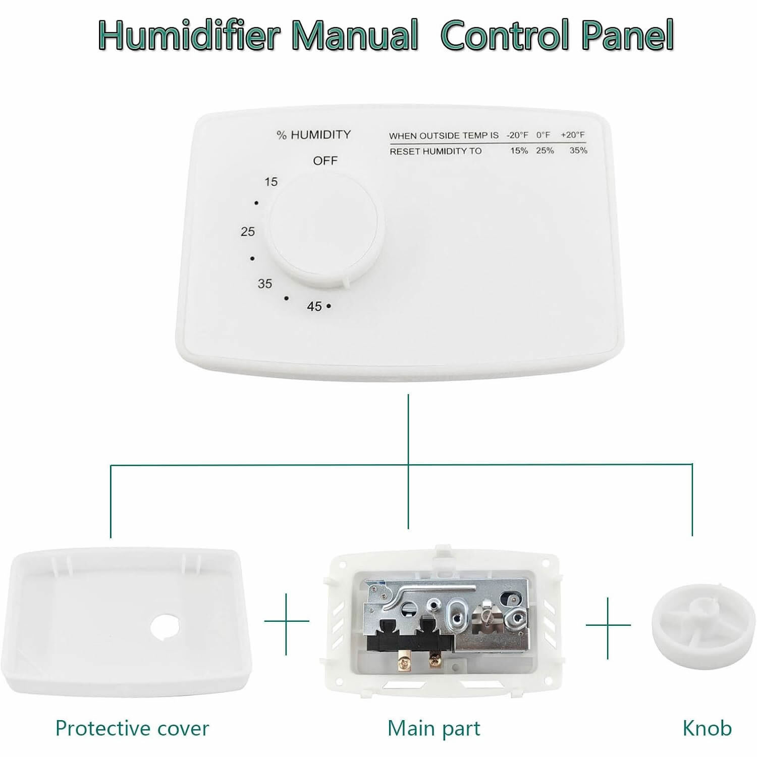 4655 Manual Whole-House Duct or Wall Mounted Humidifier Control Humidistat