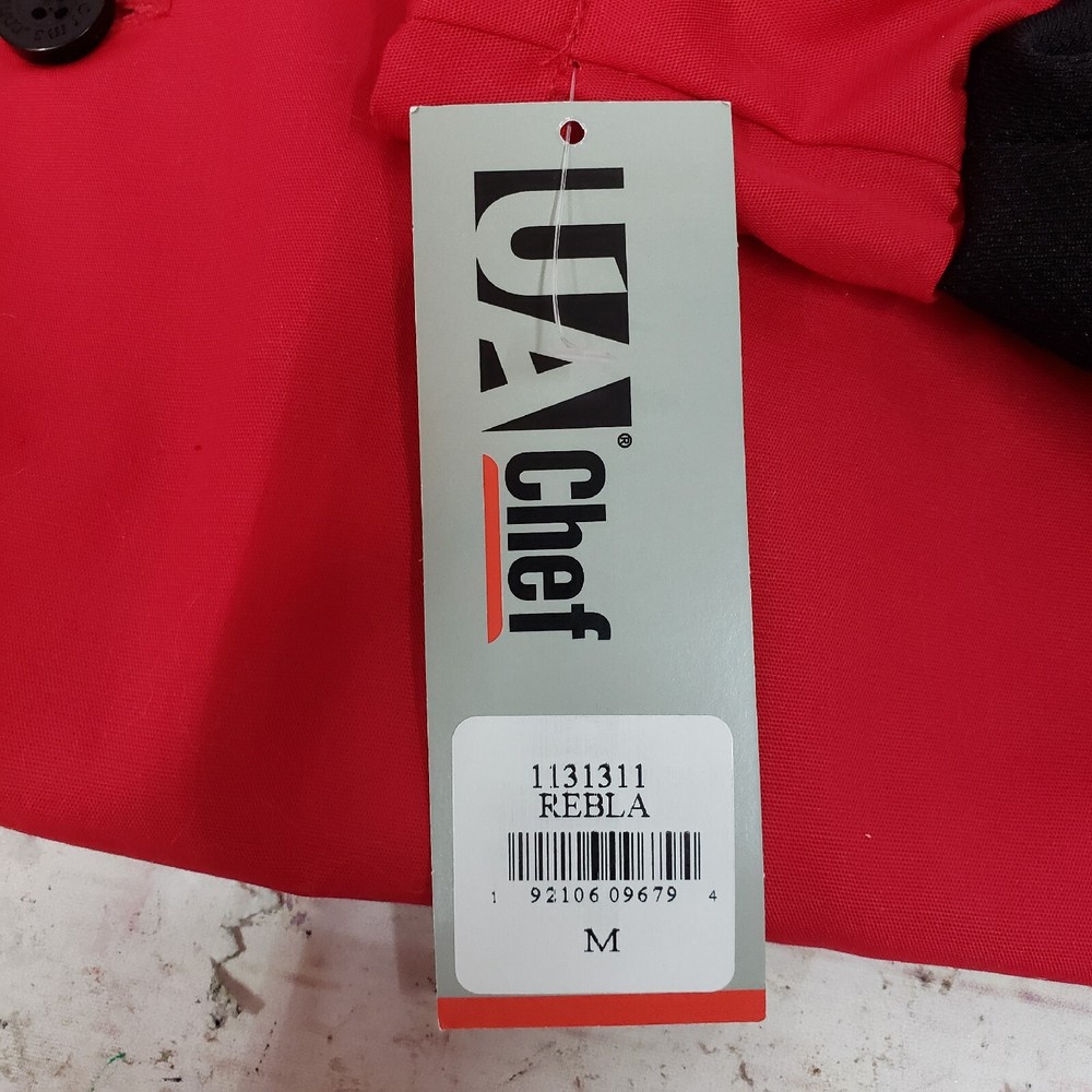 UA Uniforms Chefs Jacket - MEDIUM - Double Button Red & Black - NEW WITH TAGS
