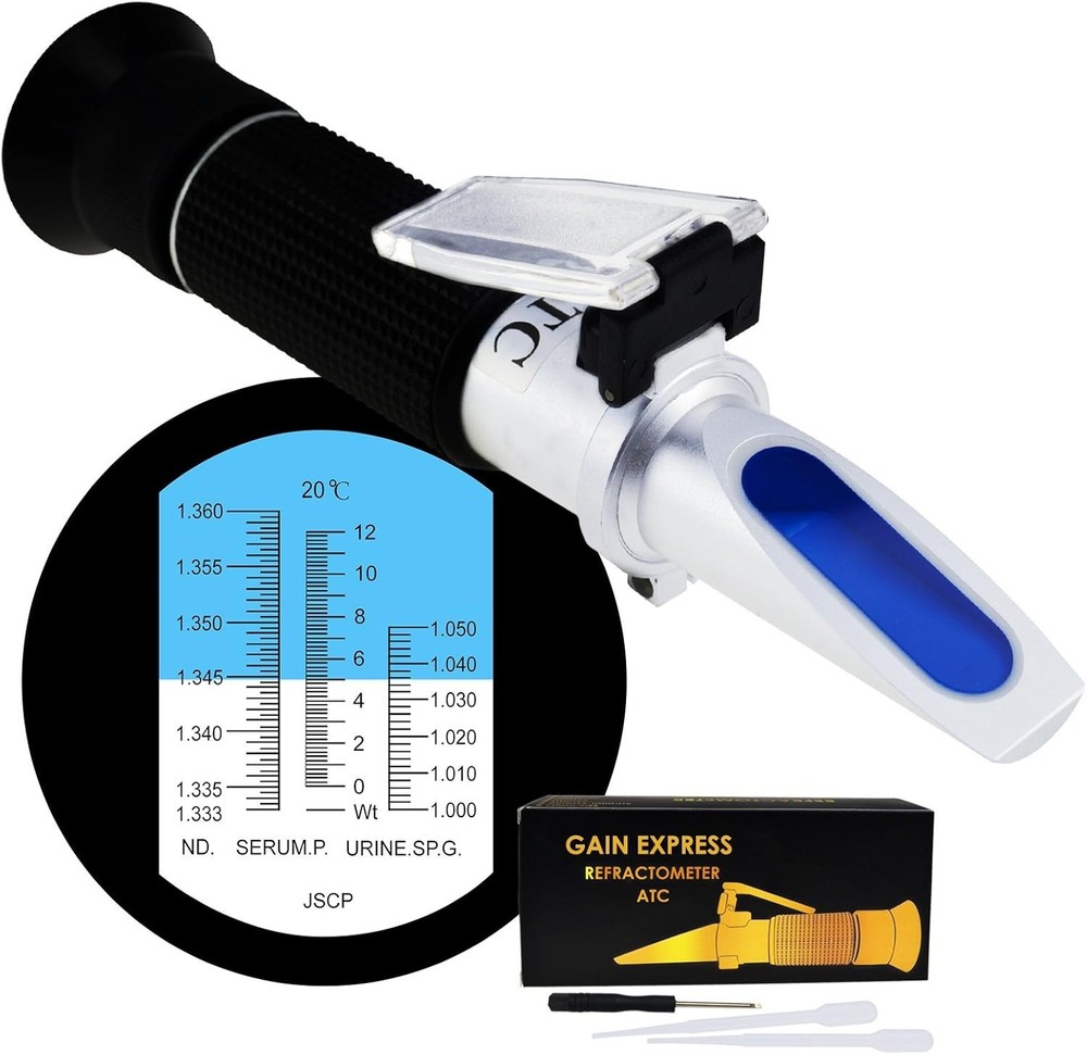 Clinical Refractometer with ATC, Tri Scale Protein/Urine Specific Gravity/Ref...