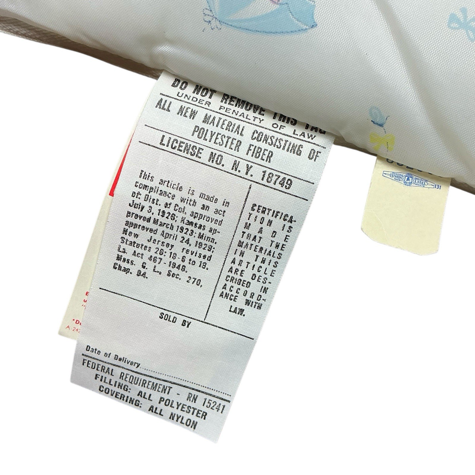 Vintage 1960s/70s pastel animal print Toddler sleeping bag 22 x 31 USA made NOS