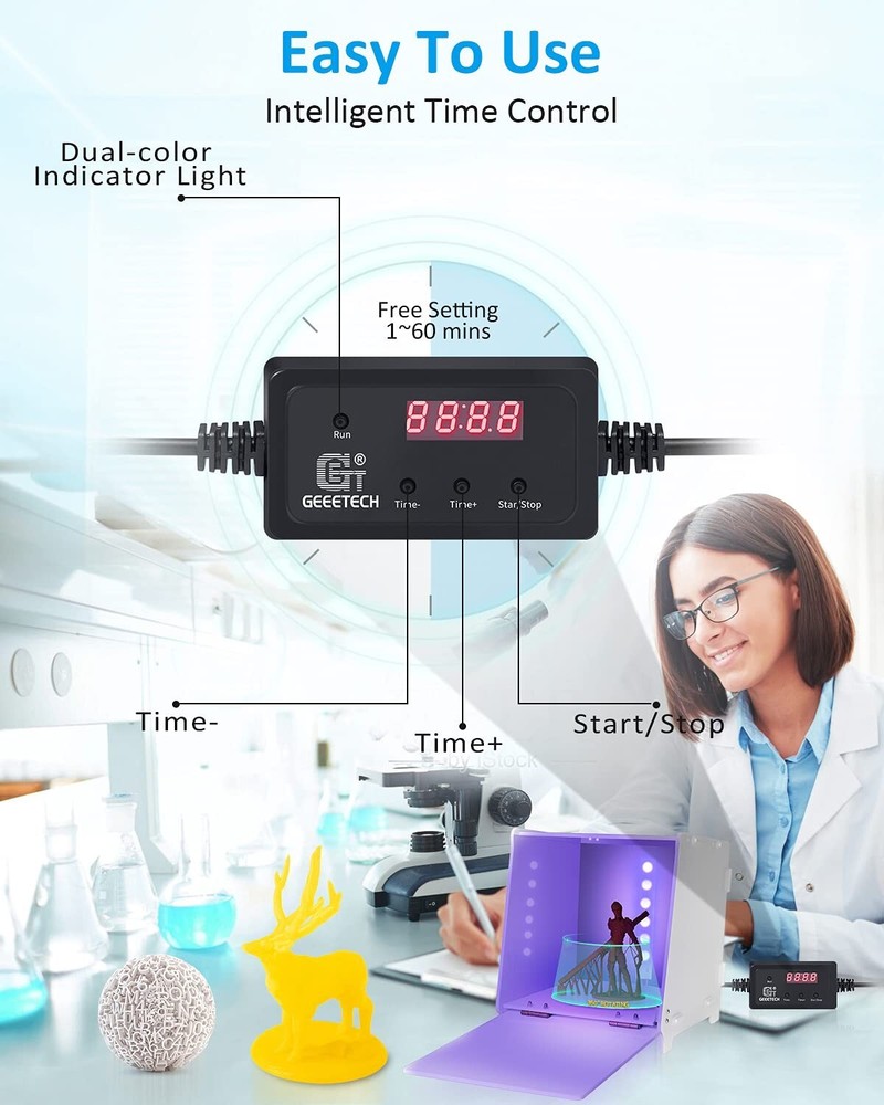 Geeetech UV Curing Light Box for LCD/DLP/SLA 3D Resin Printer Model