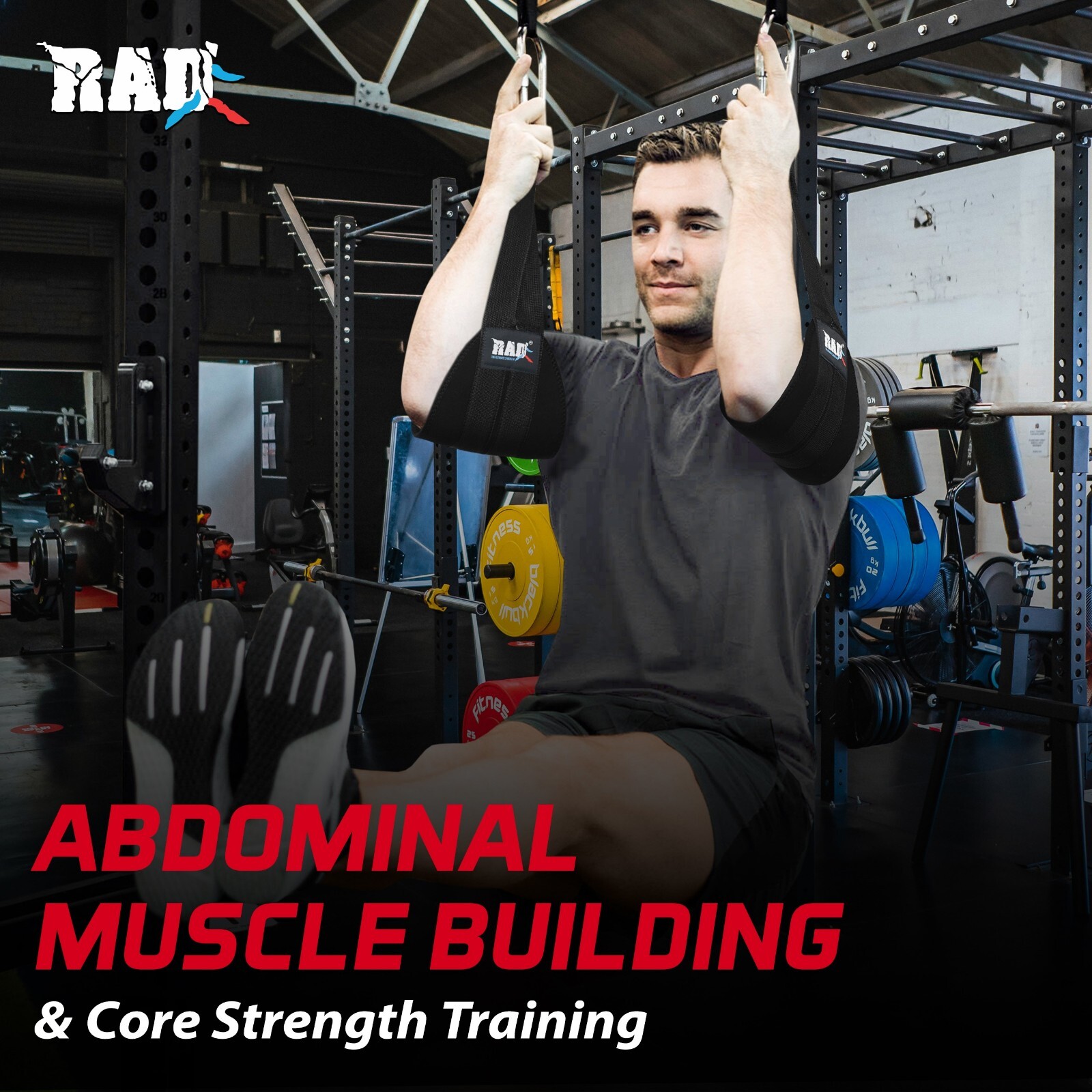 Ab Straps Adjustable Hanging Abdominal Pull Up Bar Muscle Building Fitness RAD