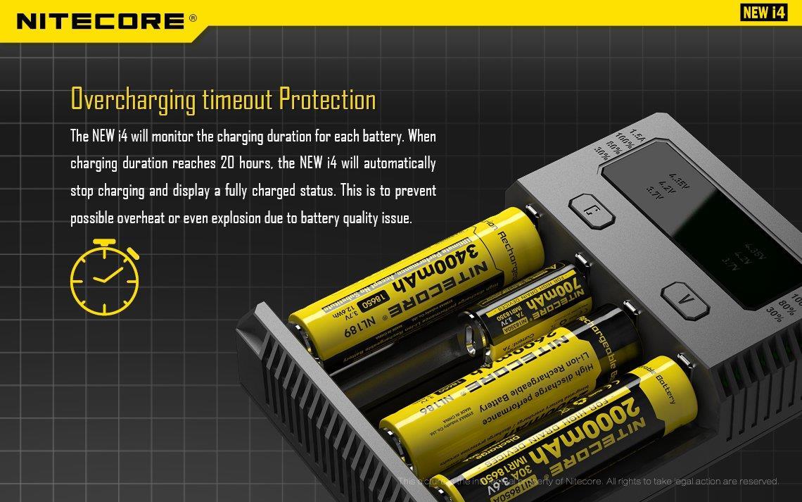 NiteCore i4 Intellicharger 2016 Battery Charger for RCR123A 14500 26650, etc