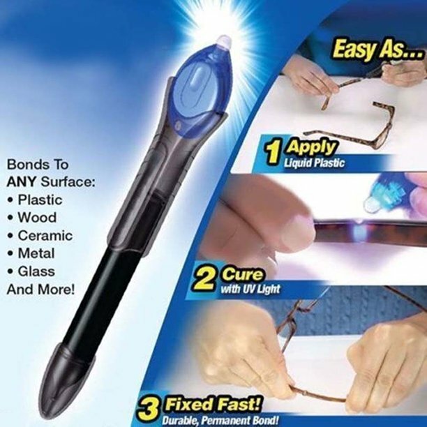 New 5 Second Fix Liquid Plastic Welding Tool UV Light Cures Liquid Plastic USA