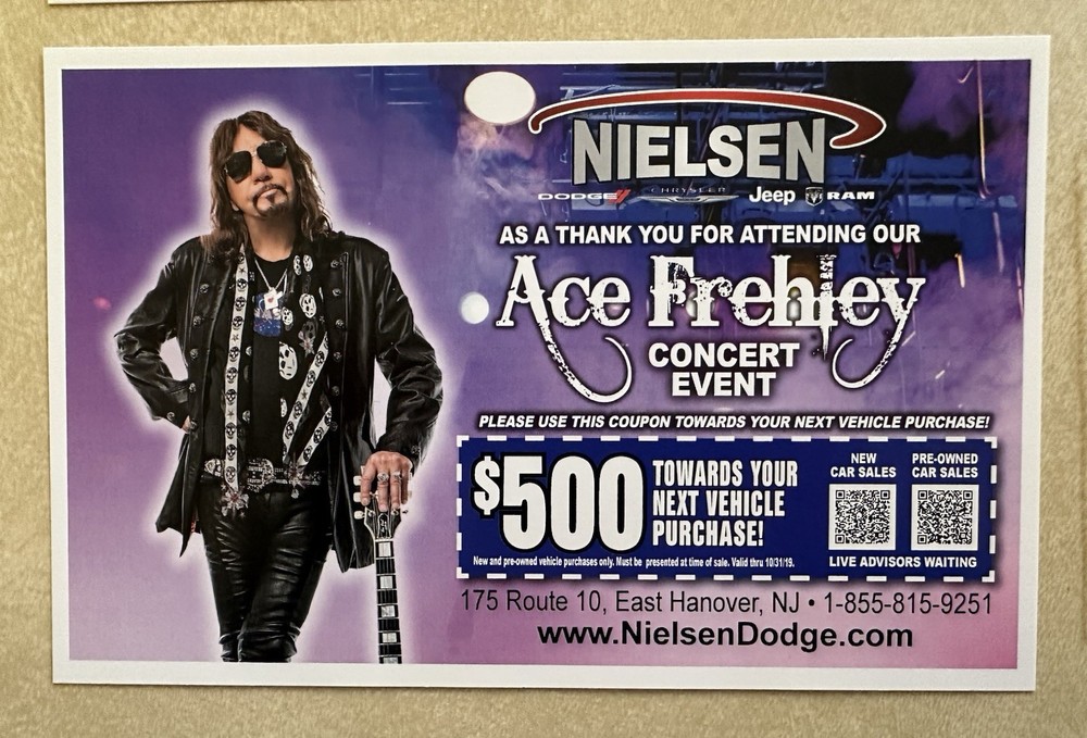 Ace Frehley Signed VIP Backstage Pass Kiss