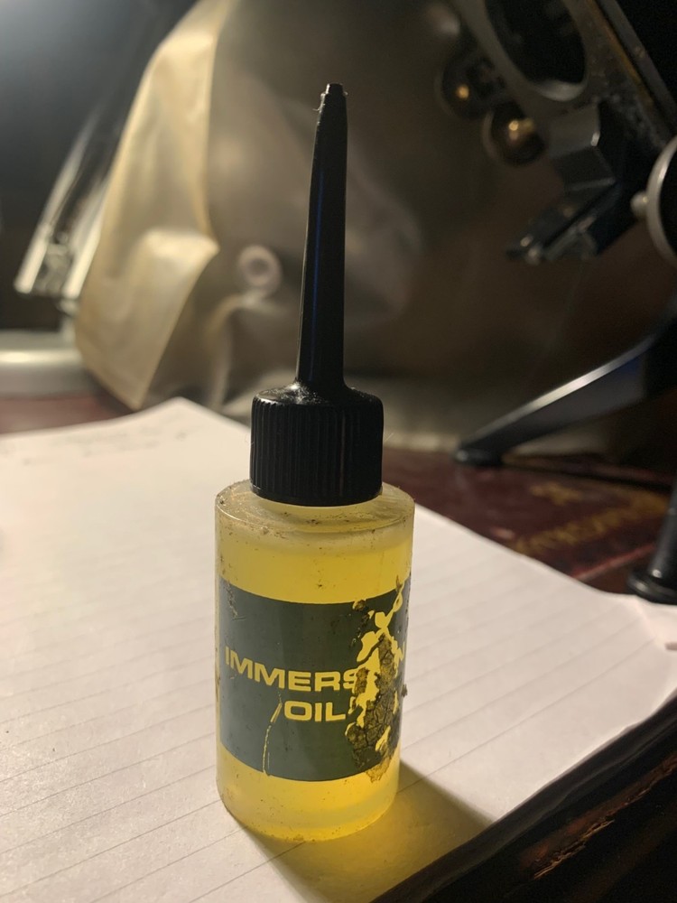 Watson Microscope Immersion Oil - 1 Fluid Ounce Bottle circa 1960s - Usable