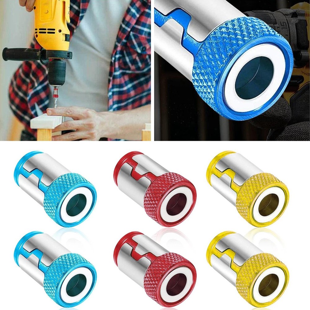 6PCS Screwdriver Head Magnetic Ring Pivoting Bit Tip Screw Holder Magnetizer