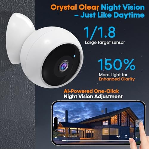 Security Cameras Wireless Outdoor Magnetic - 4-Pack Install 4 Camera System