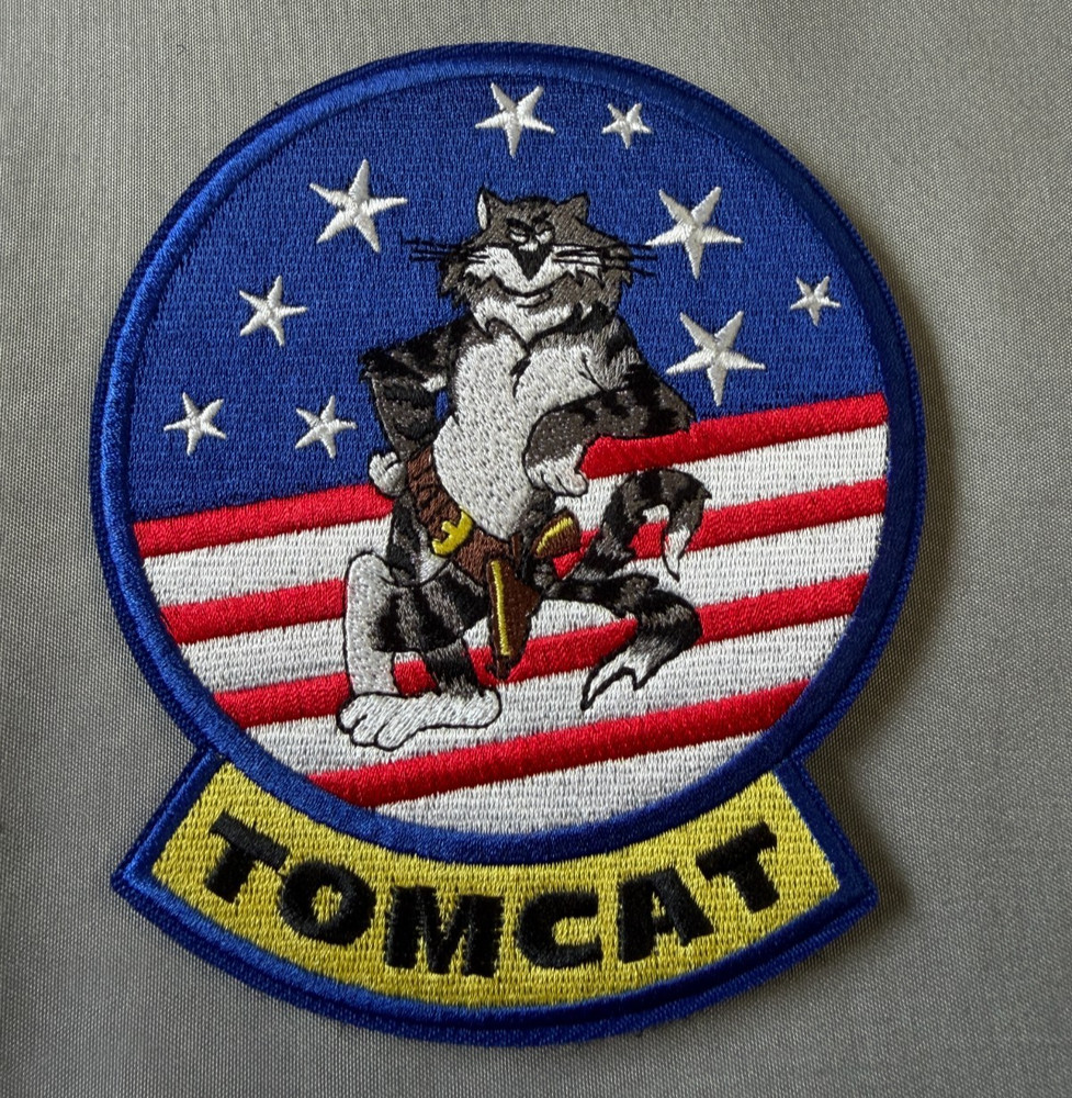 US NAVY F-14 TOMCAT Top Gun HOOK LOOP EMBROIDERED PATCH USN