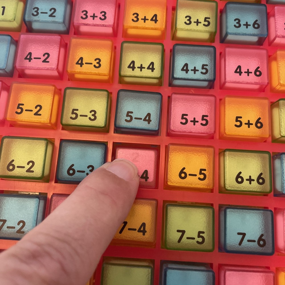 Push-n-Learn math Tables Plastic Educational Math Toy Vtg Red