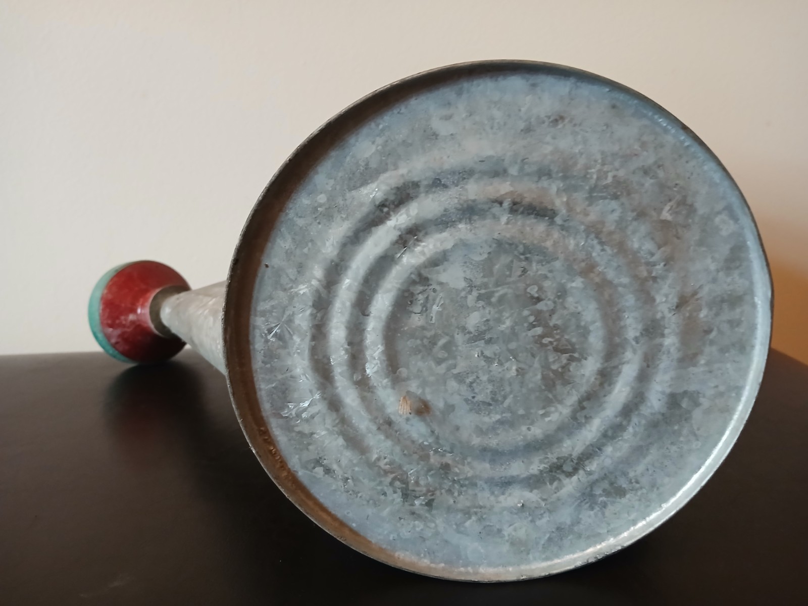 Vintage Wheeling 6 Qt Galvanized Watering Can with Sprinkler Head