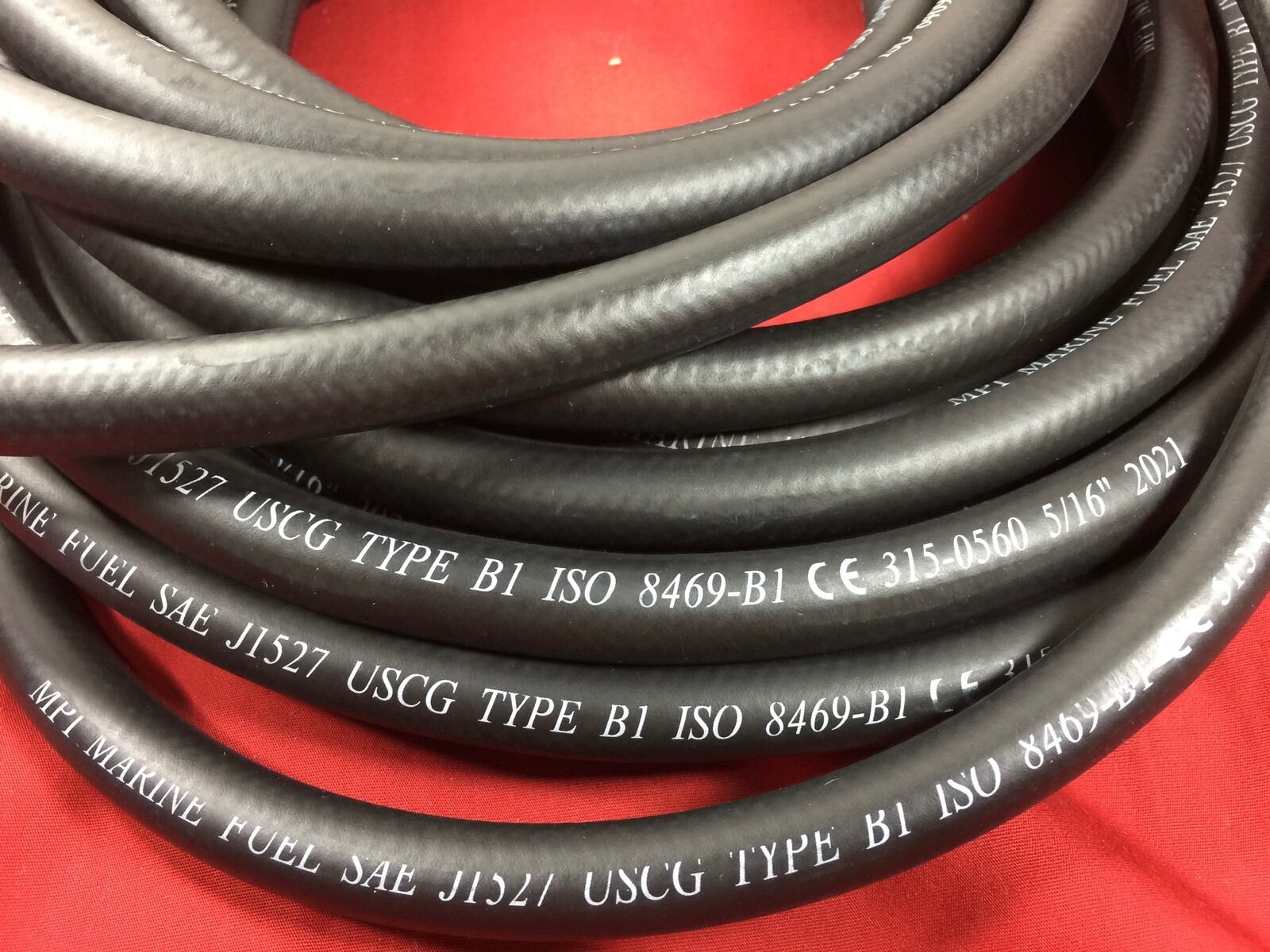 5/16" ID TYPE B1 MARINE FUEL HOSE LINE J1527 PREMIUM USCG 315-0560 SOLD BY FOOT