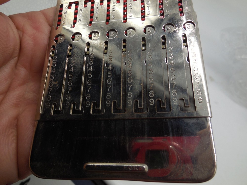 DD3 Tasco Arithmometer Early Hand Held Adding Machine, No Stylus.