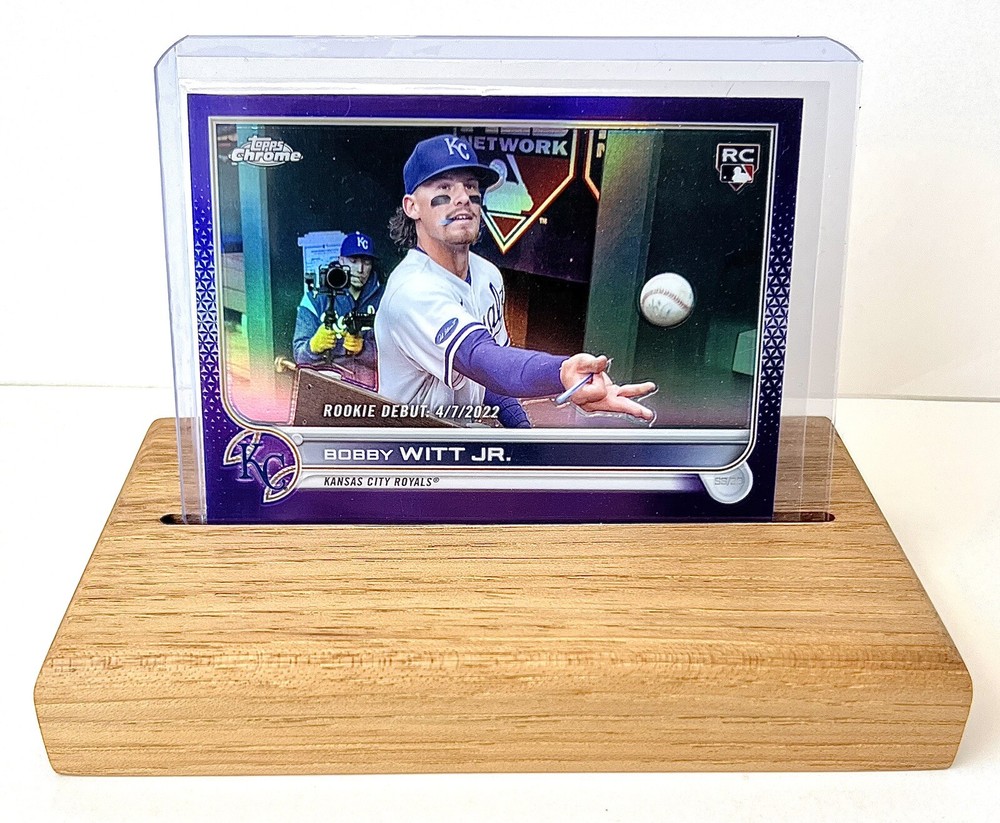 Horizontal Trading Card Stand Display Top Loader Stand Hickory (Stand Only)