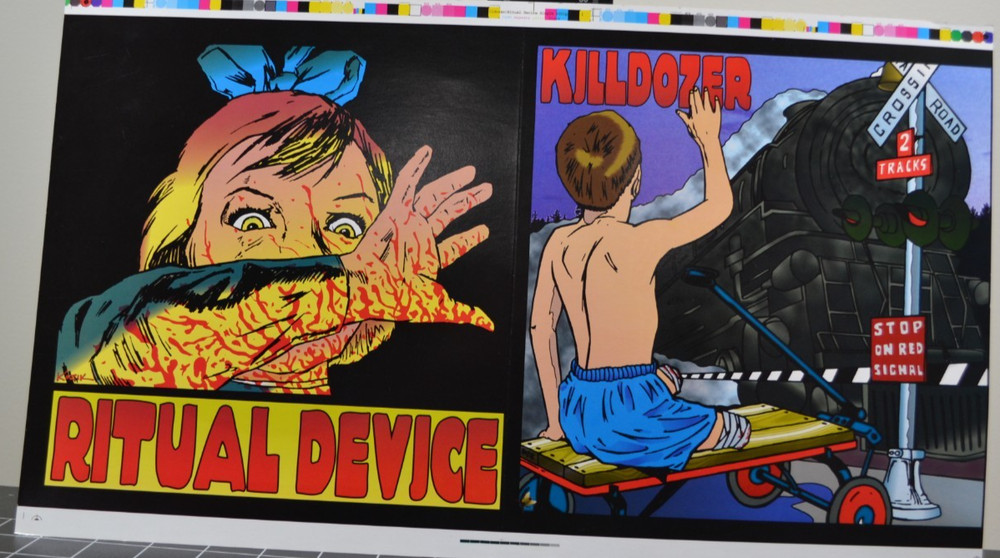 FRANK KOZIK - KILLDOZER / RITUAL DEVICE - MAN'S RUIN - SPLIT 10" PROOF SHEET