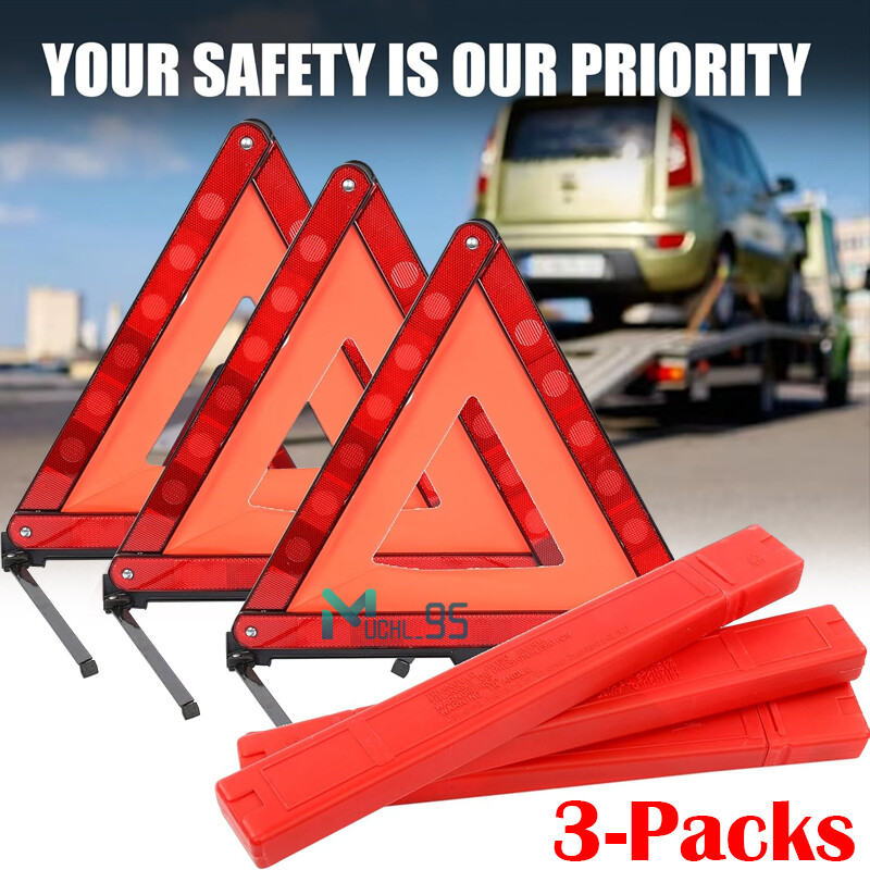 Emergency Warning Triangle DOT Approved Reflective Safety Roadside Kit for Car