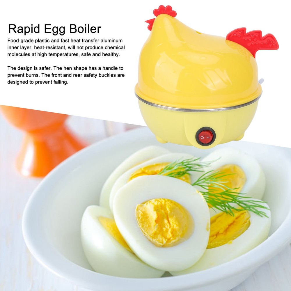 Electric Egg Cooker Multifunction Chicken Shape Rapid Egg Boiler 7 Egg Capacity