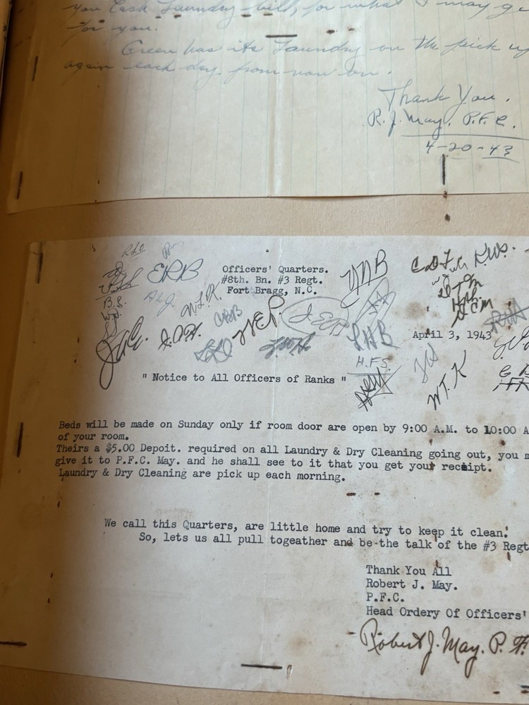 WWII US Scrap book of Robert Joseph May Photos, ID’s, Menu’s, Booklets,