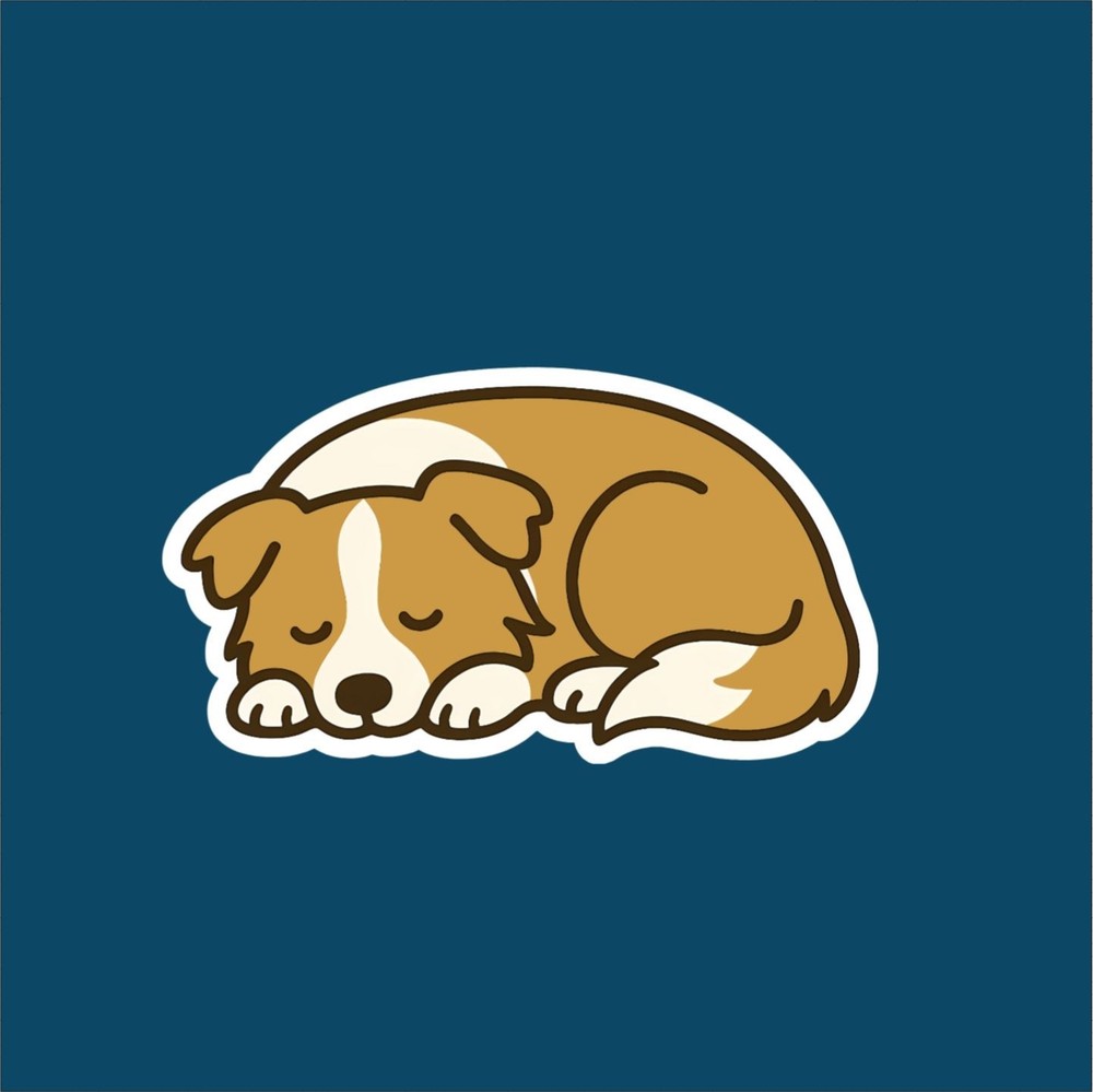 Border Collie (Gold) Sleeping Sticker