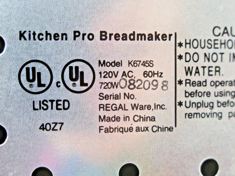 Pan Seal Kit for Regal Bread Maker Machine Model K6745S (10MKIT-HD)