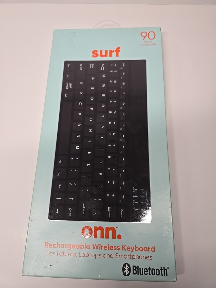 Onn Rechargeable Bluetooth Wireless Keyboard, Apple & Android Tablets Phones