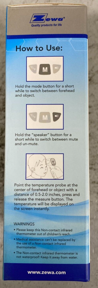 (NEW) ZEWA Non-Contact Forehead Thermometer
