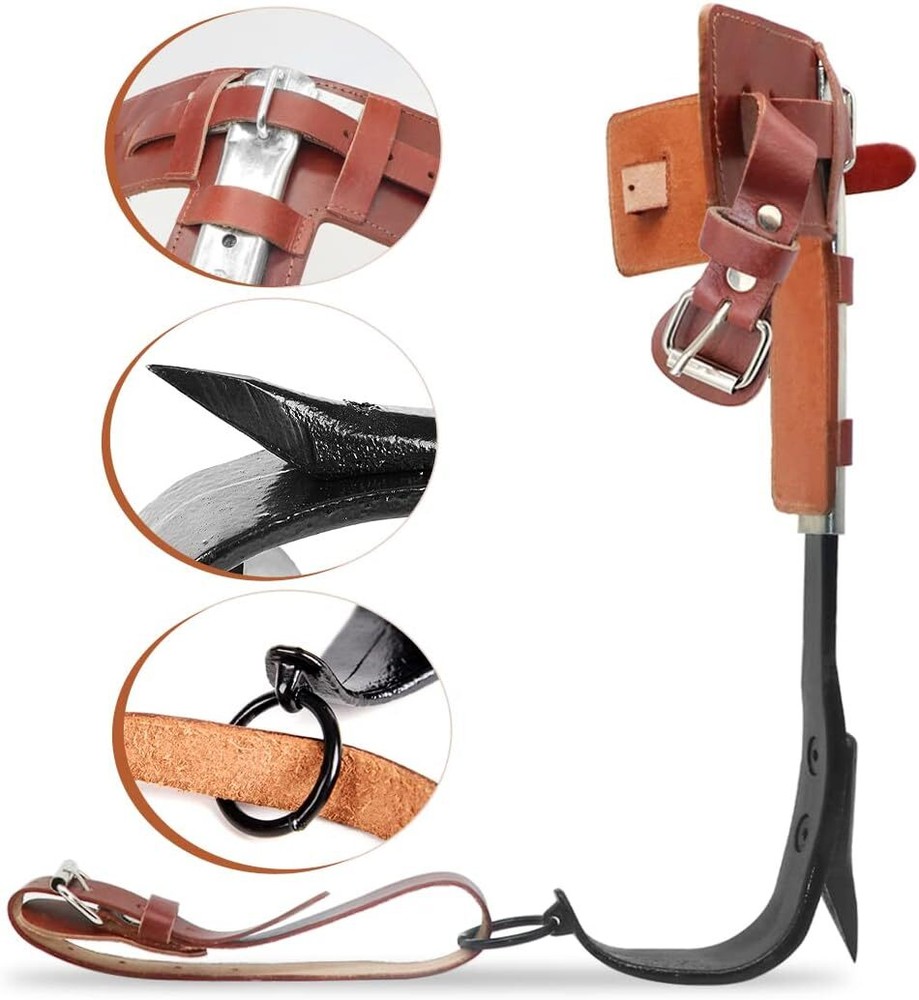 Tree Climbing Spikes Set, Leather Tree Climbing Gear Adjustable Tree Climbing