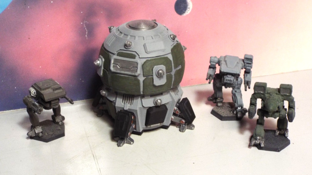 BATTLETECH UNION-CLASS DROPSHIP w/ GUARD MECHS (3D-PRINTED, PAINTED)