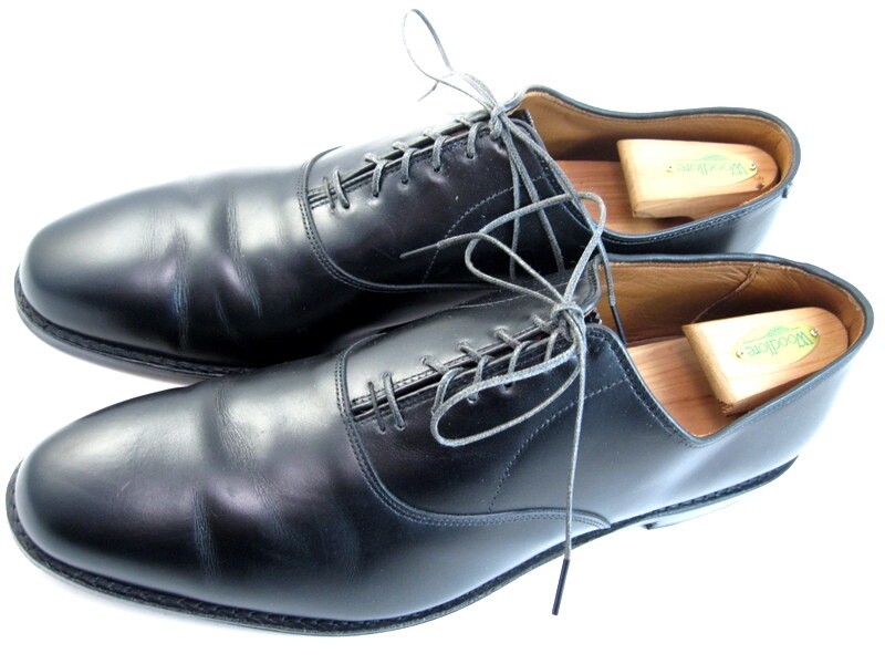 Allen Edmonds "CARLYLE" Men's Leather Plain Toe Oxfords 13 B Black USA (973)