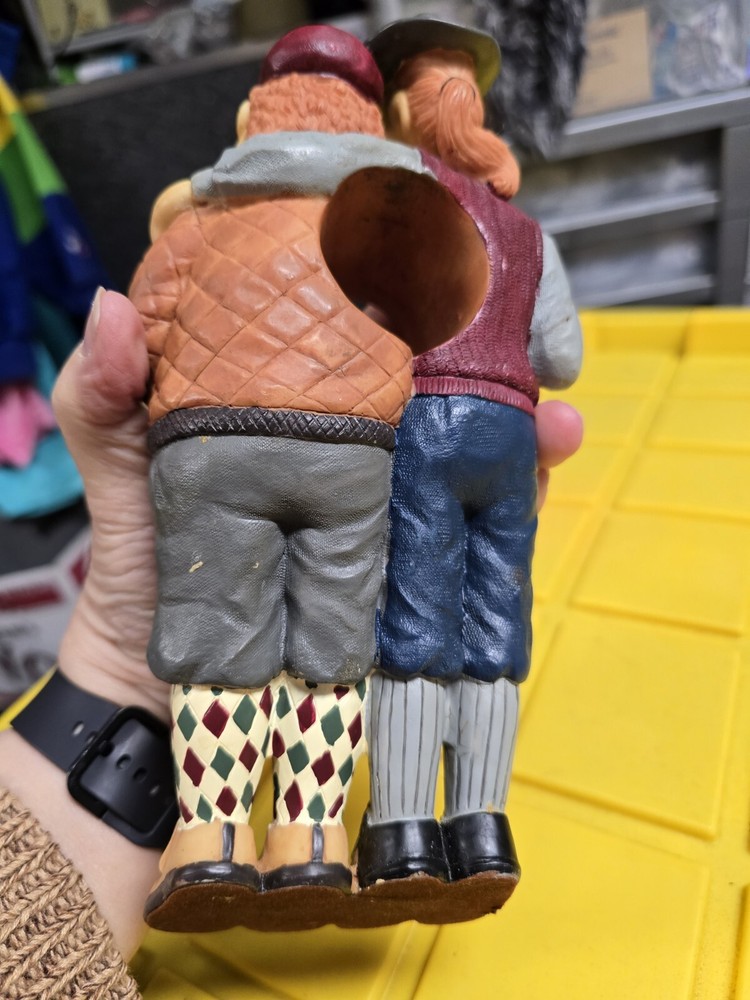 Golfing Buddies Wine Bottle Holder - Heavy Ceramic