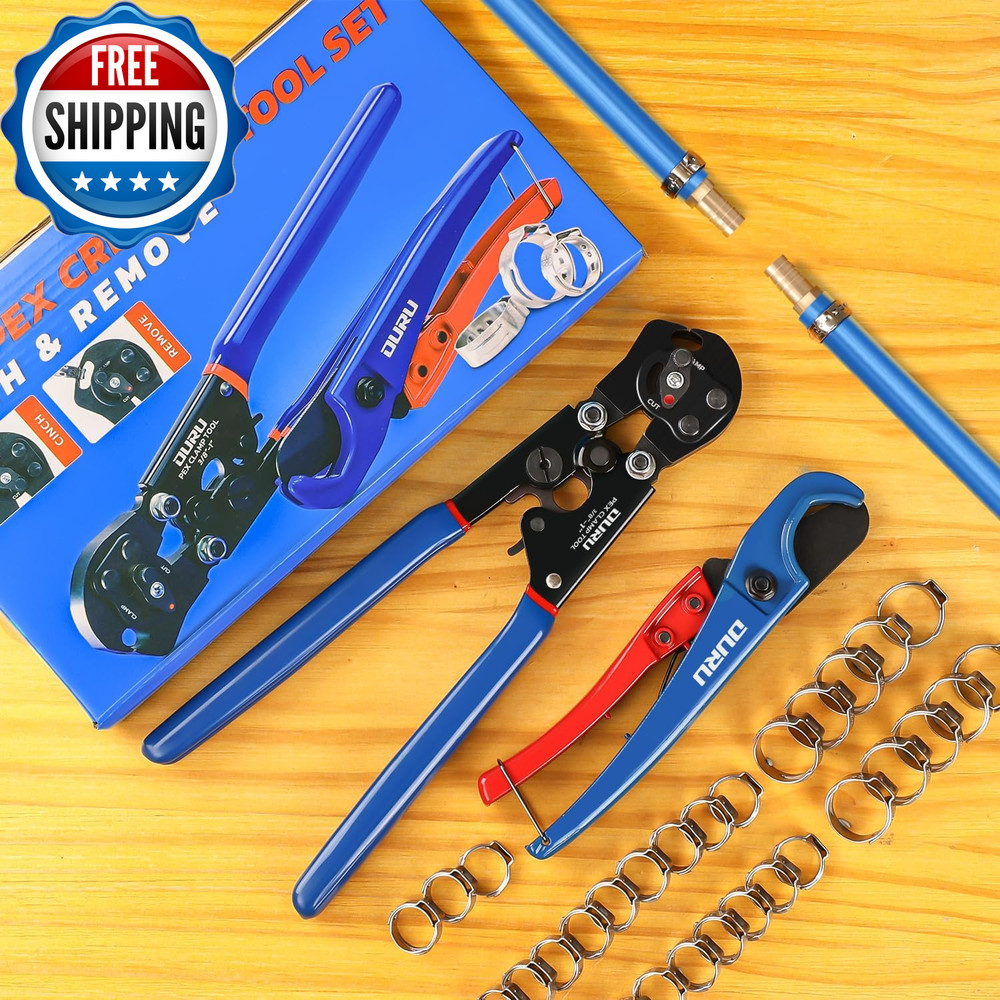 2 in 1 Ratchet Pex Crimping Tool Cinch and Remove Combo Function Pex Pipe Crimp