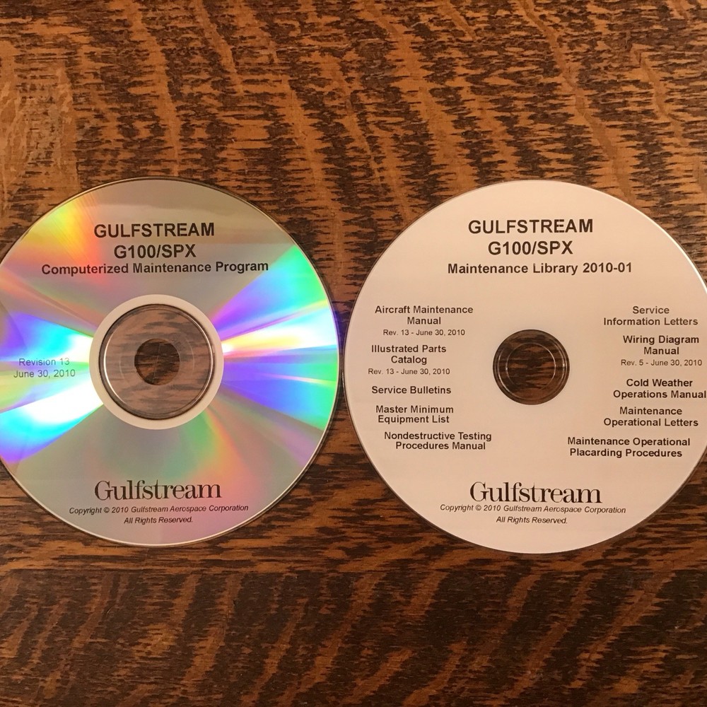 Gulfstream G-100/SPX Maintenance Library CD's