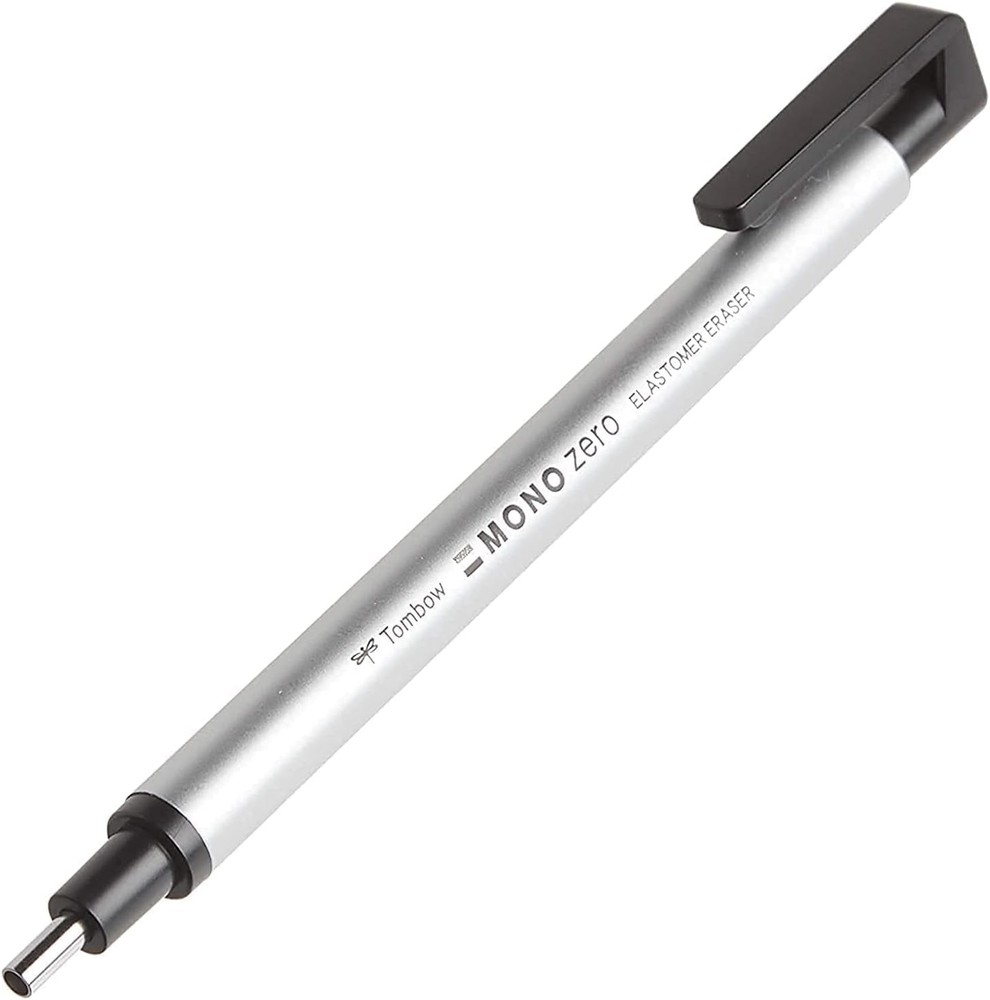Precision Round 2.3mm Mono Zero Eraser - Refillable, Lightweight, Silver