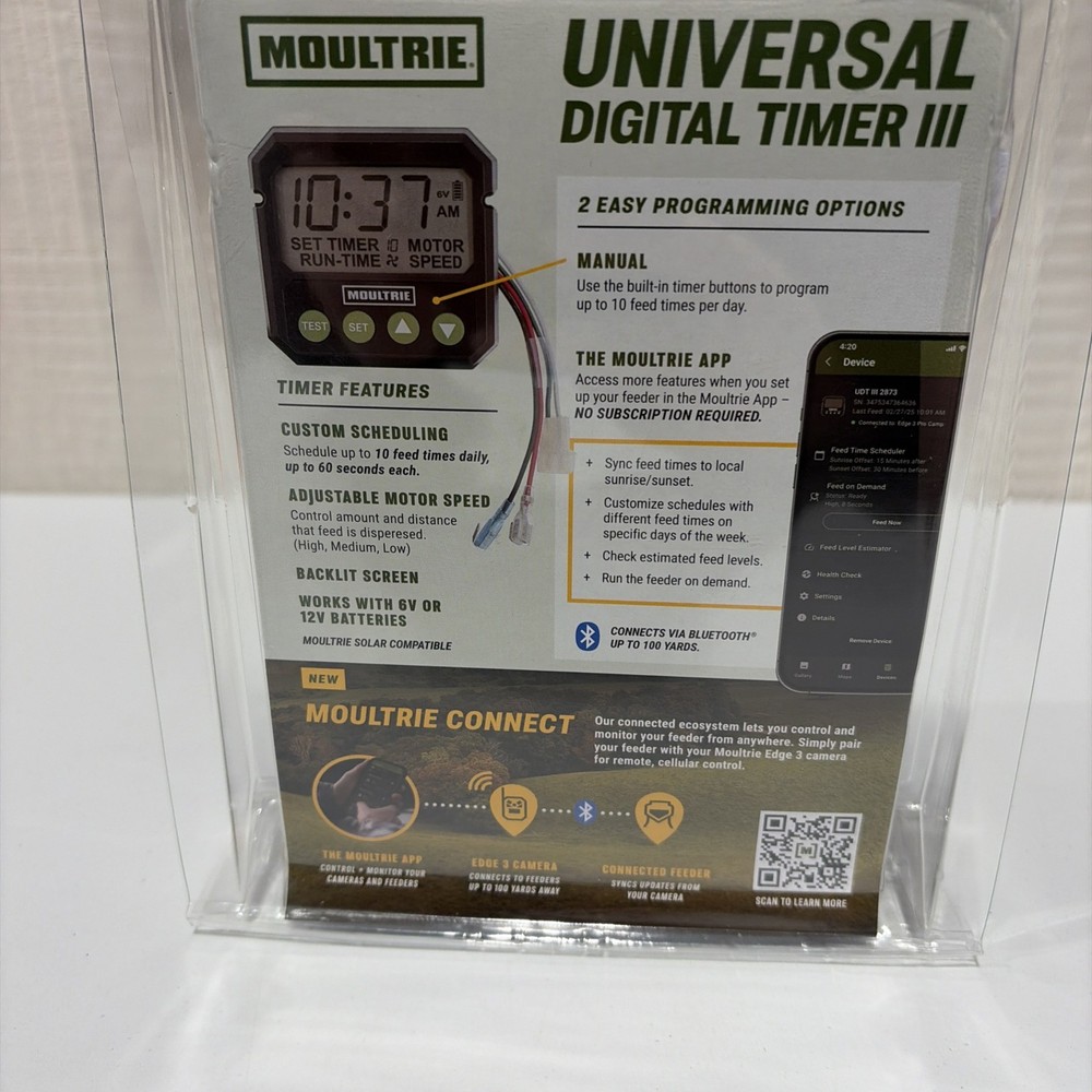Moultrie Universal Digital Timer III Programmable Feeder Timer Black (MFA-15095)