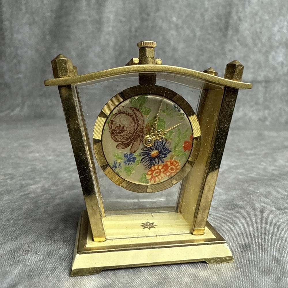 Futura Watch Mini Desk Clock Floral Face 2”