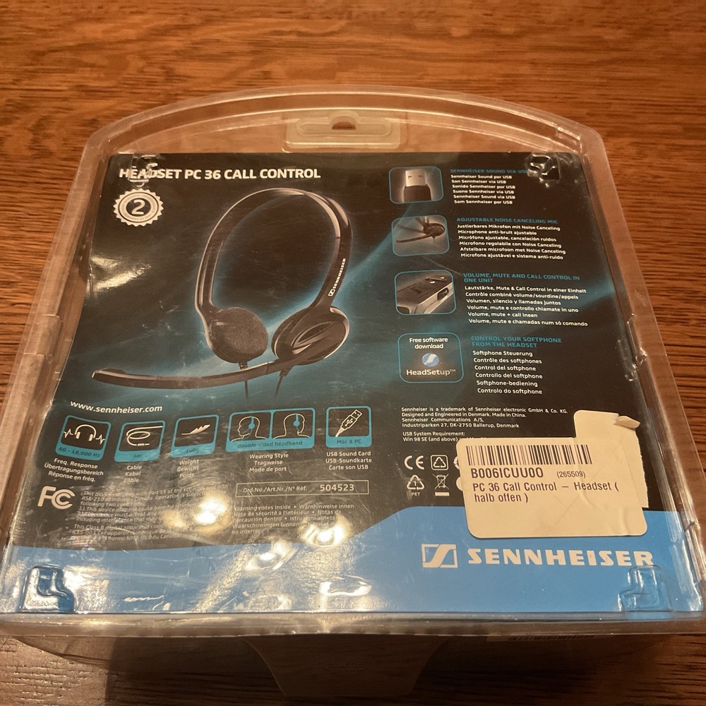 Sennheiser PC36 USB Internet Multimedia & E-Learning Headset w/ Mic -
