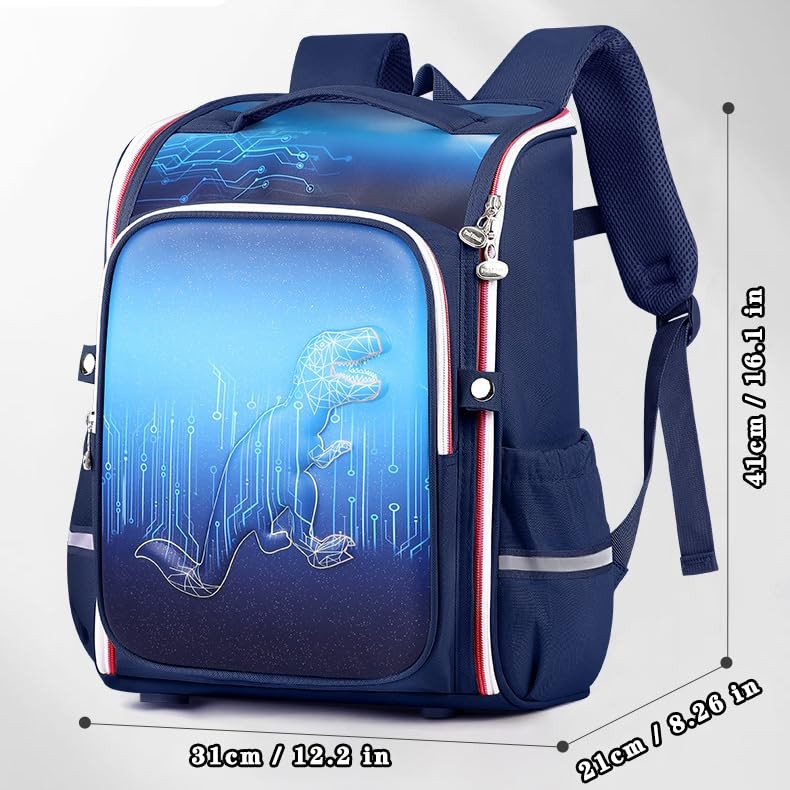 Boy Backpack - U-shaped Back , 360° Opening, 3D Hardshell Backpack-Dinosaur