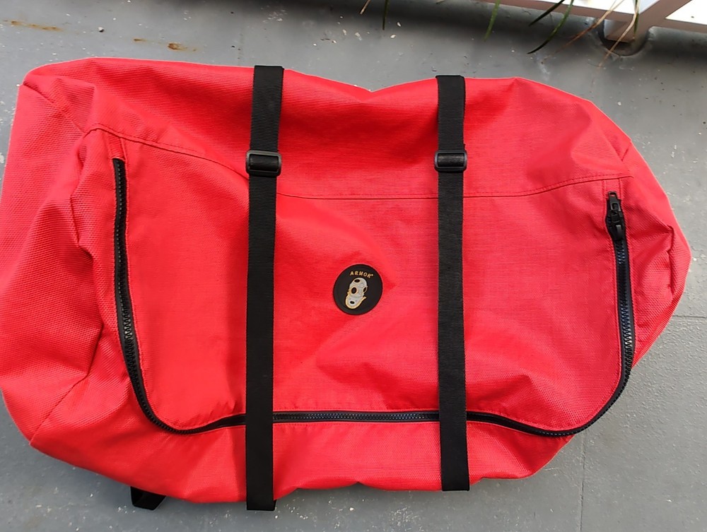 Armor Red Mesh Duffel Backpack Bag