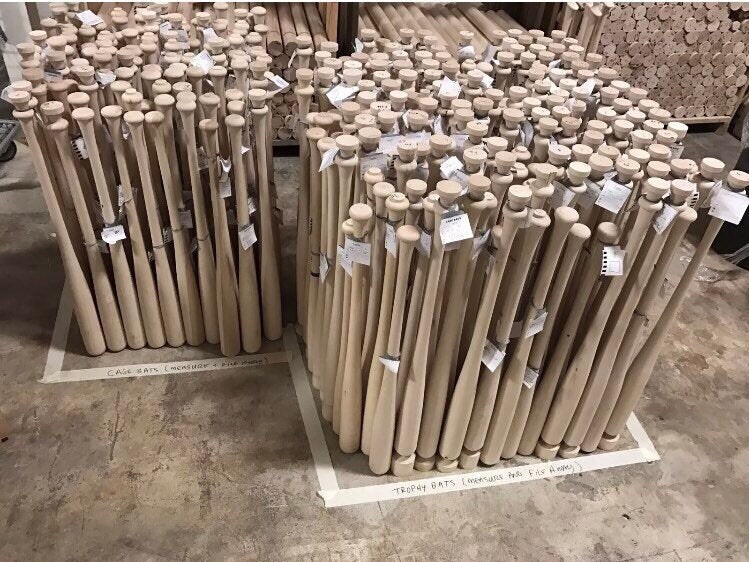 20 Pack - 33” CRAFT QUALITY Wooden Blem Baseball Bats  (FREE SHIPPING!)